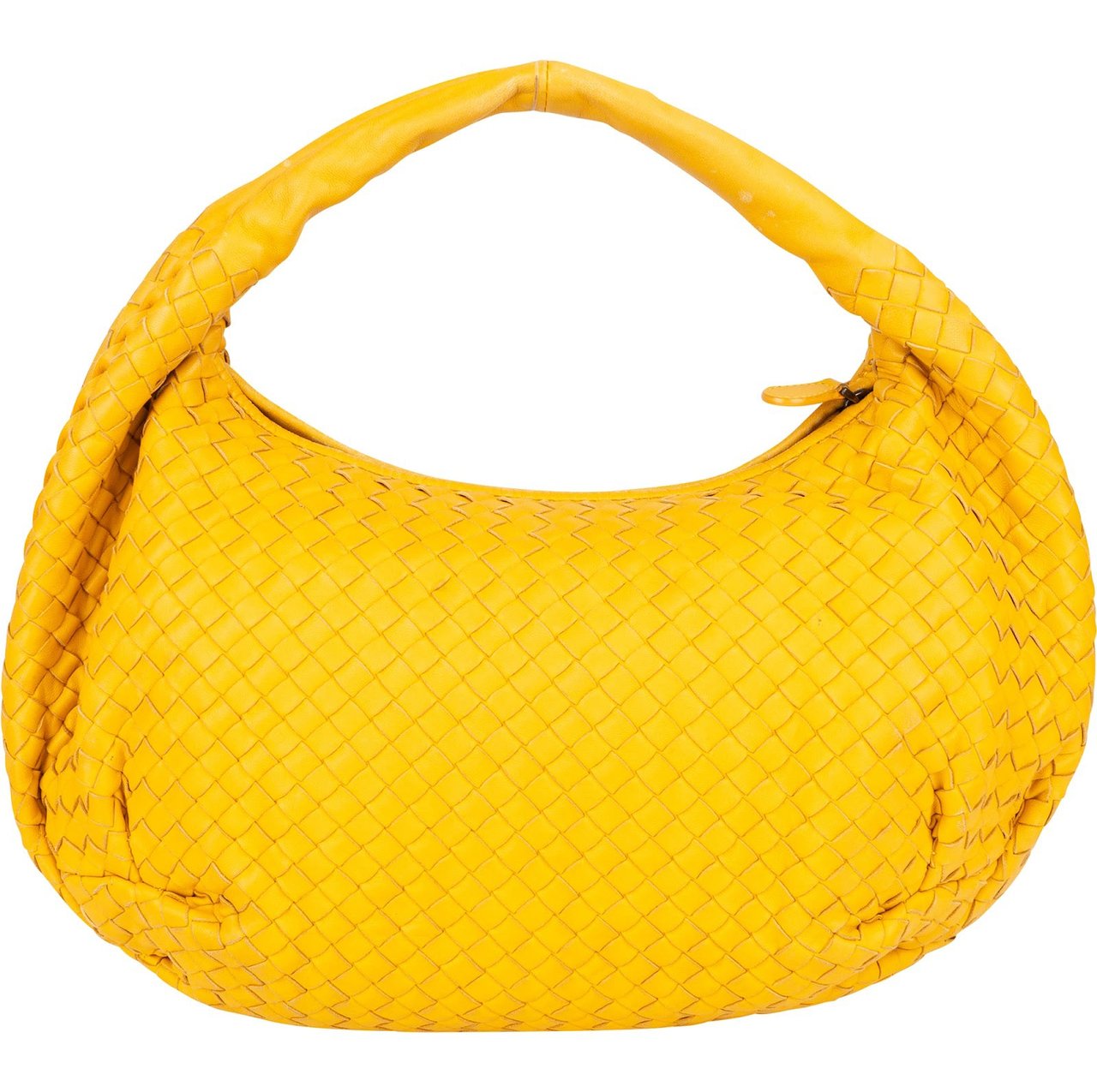 Bottega Veneta Bottega Veneta Red Intrecciato Leather Belly Hobo Bag Geel