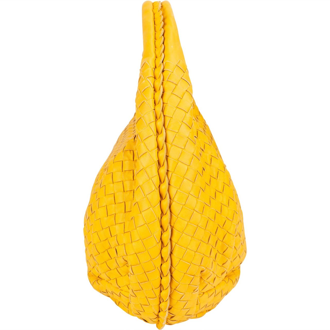 Bottega Veneta Bottega Veneta Red Intrecciato Leather Belly Hobo Bag Geel