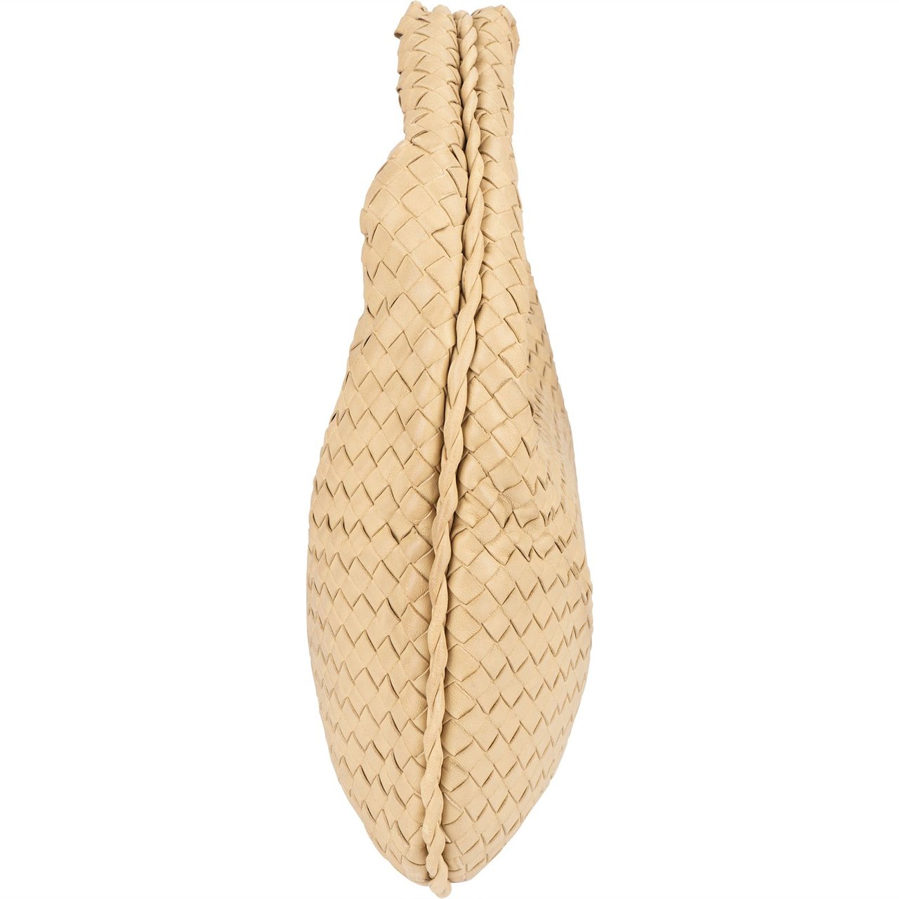 Bottega Veneta Bottega Intrecciato Leather Veneta Belly Hobo Shoulder Bag Beige