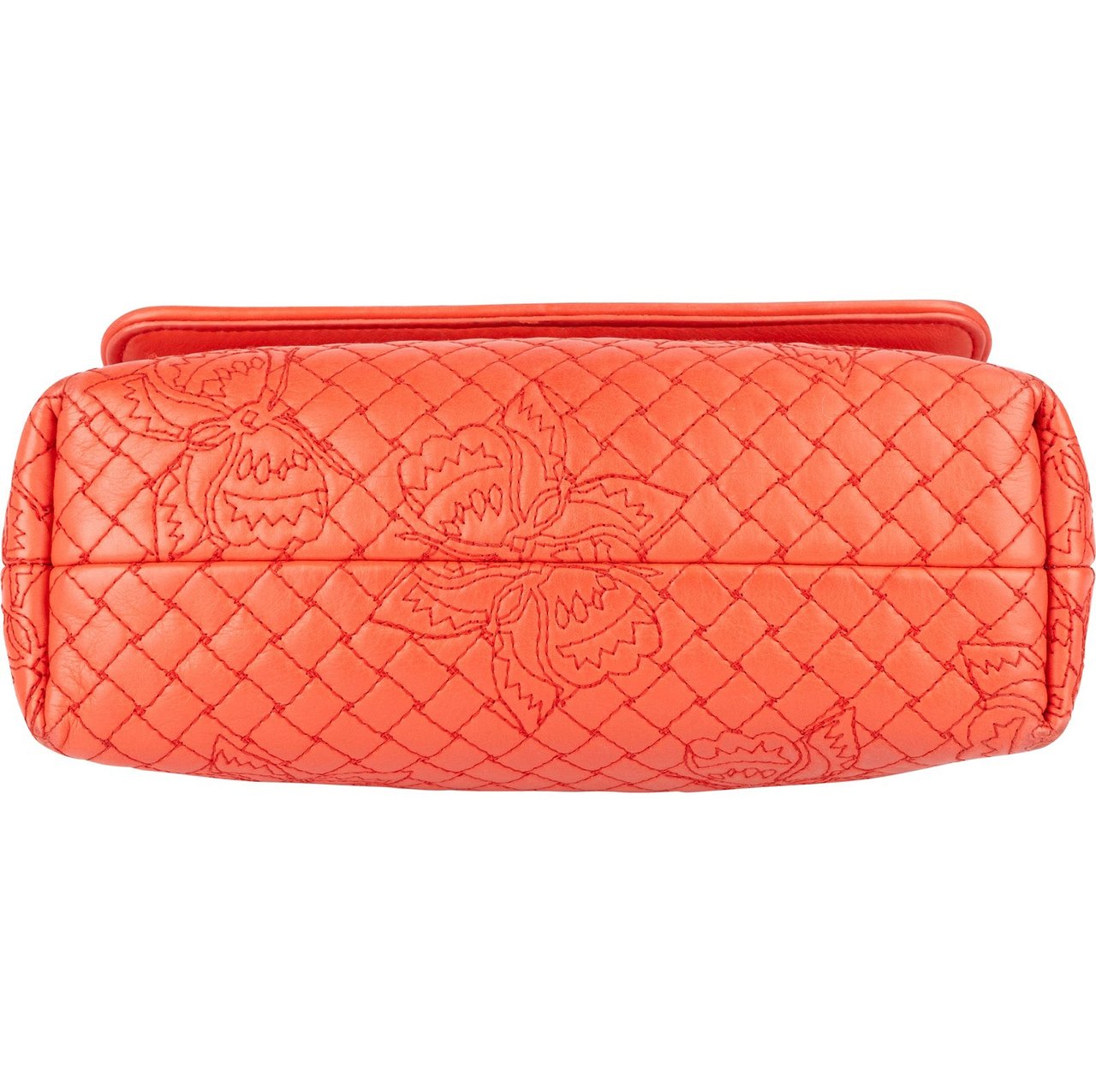 Bottega Veneta Nappa Leather Butterfly Embroidered Olimpia Crossbody Bag Oranje