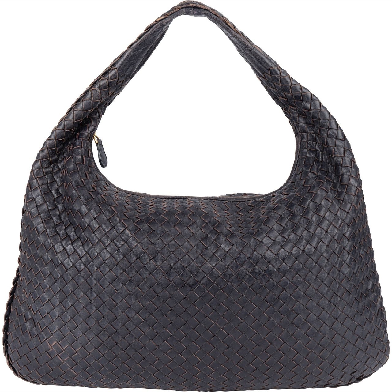Bottega Veneta Bottega Intrecciato Leather Veneta Belly Hobo Shoulder Bag Paars