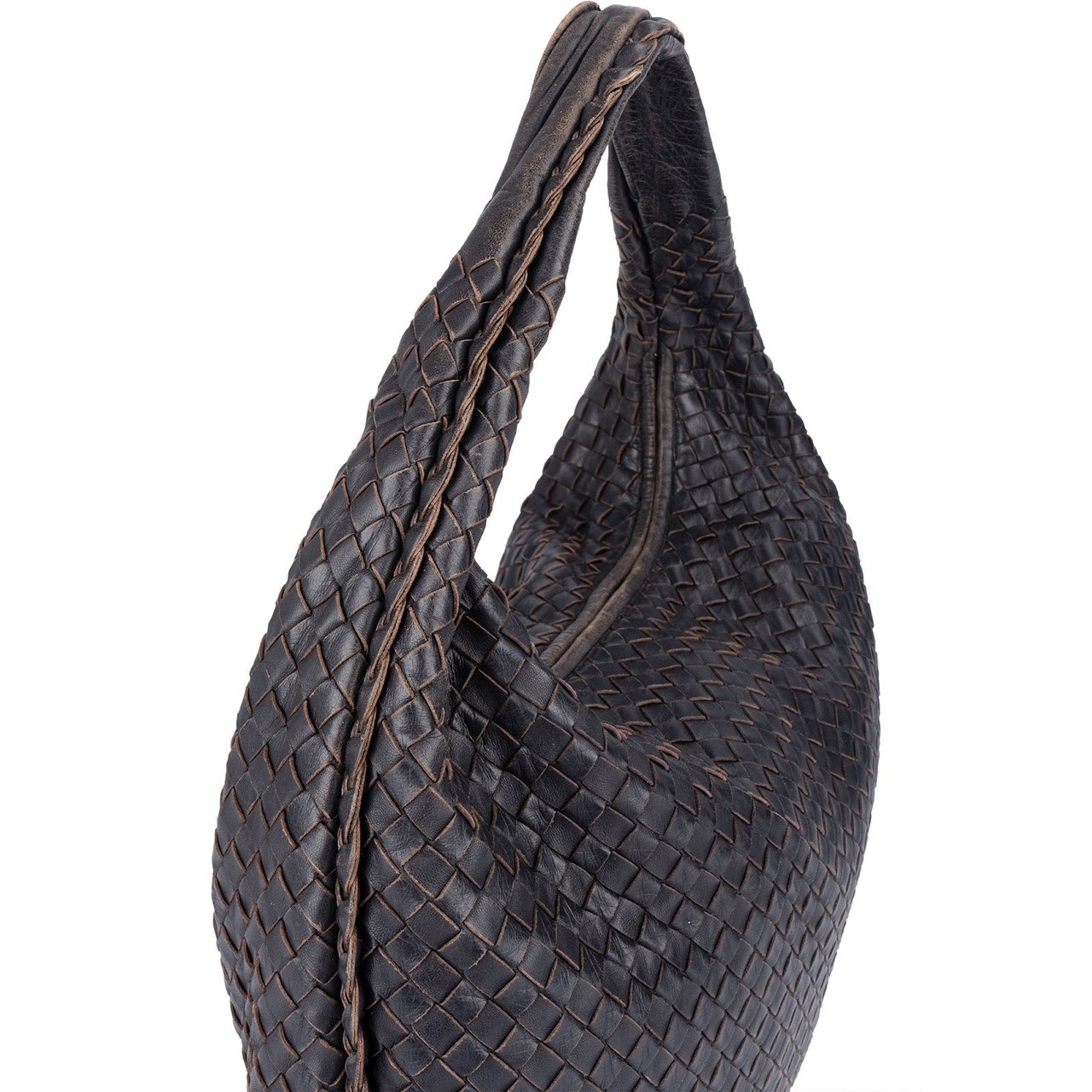 Bottega Veneta Bottega Intrecciato Leather Veneta Belly Hobo Shoulder Bag Paars
