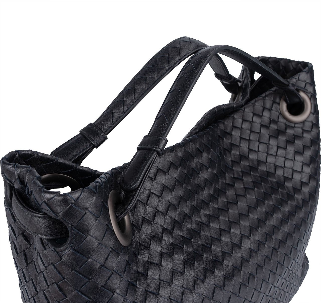 Bottega Veneta Bottega Veneta Intrecciato Leather Garda Shoulder Bag Zwart