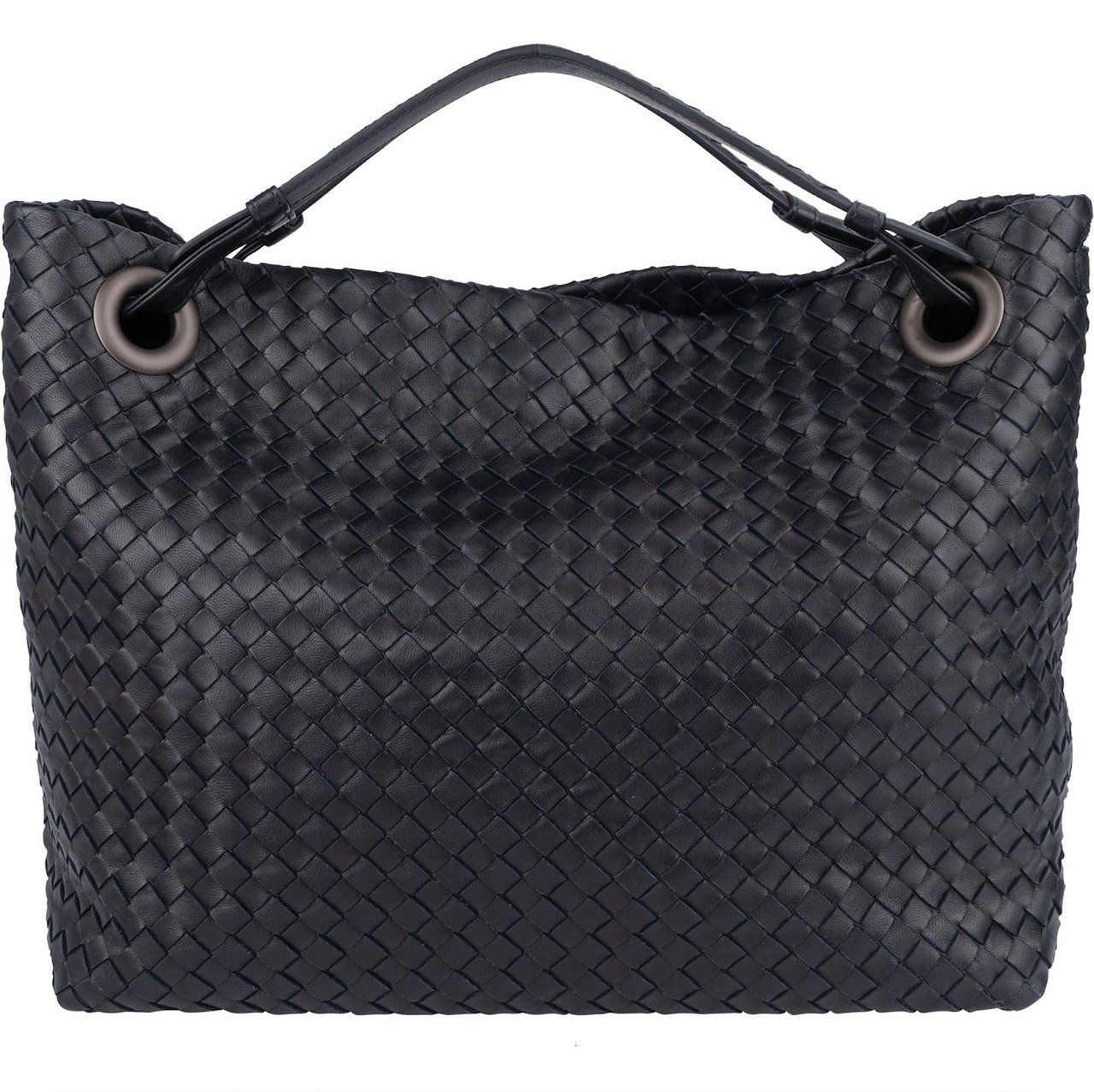 Bottega Veneta Bottega Veneta Intrecciato Leather Garda Shoulder Bag Zwart