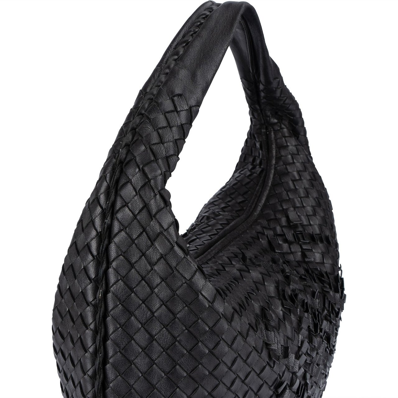 Bottega Veneta Bottega Veneta Intrecciato Nappa Cervo Belly Hobo Shoulder Bag Zwart