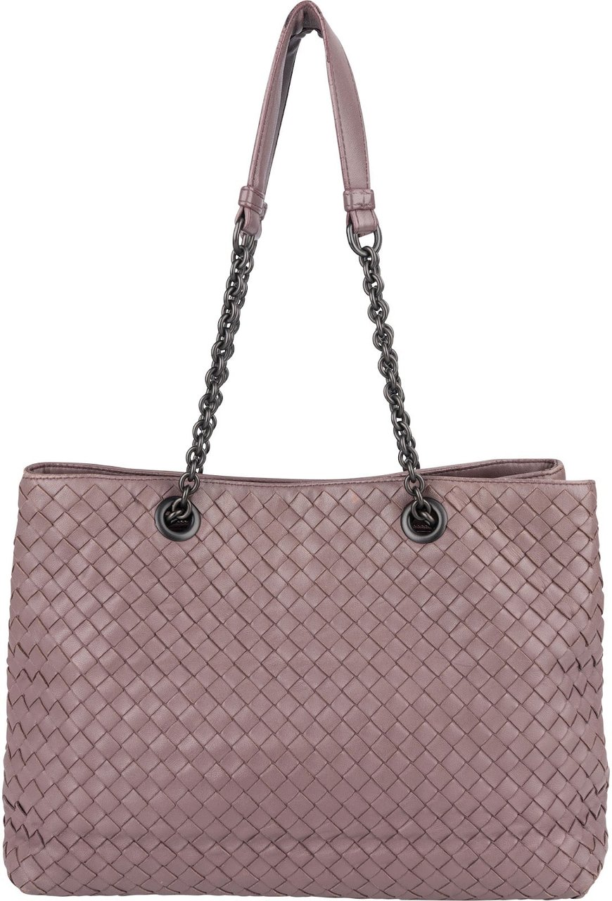 Bottega Veneta Bottega Veneta Intrecciato Leather Chain Tote Shoulder Bag Paars