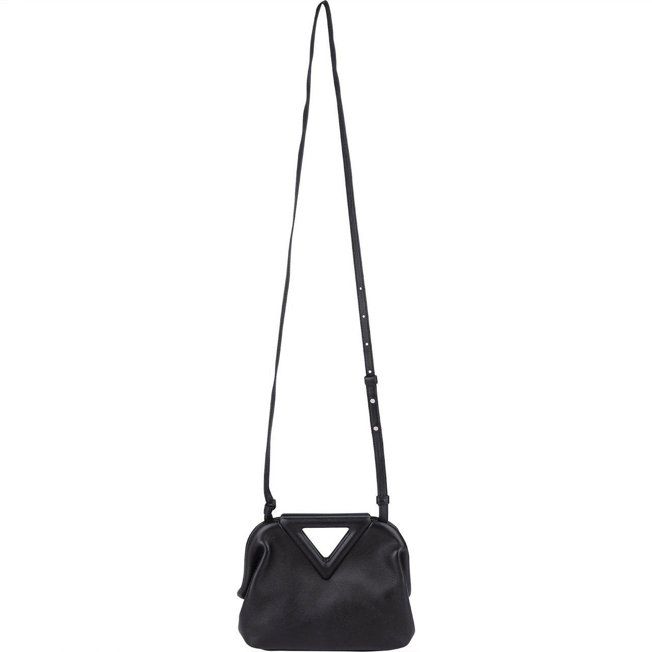 Bottega Veneta Leather Small The Point Handbag Zwart