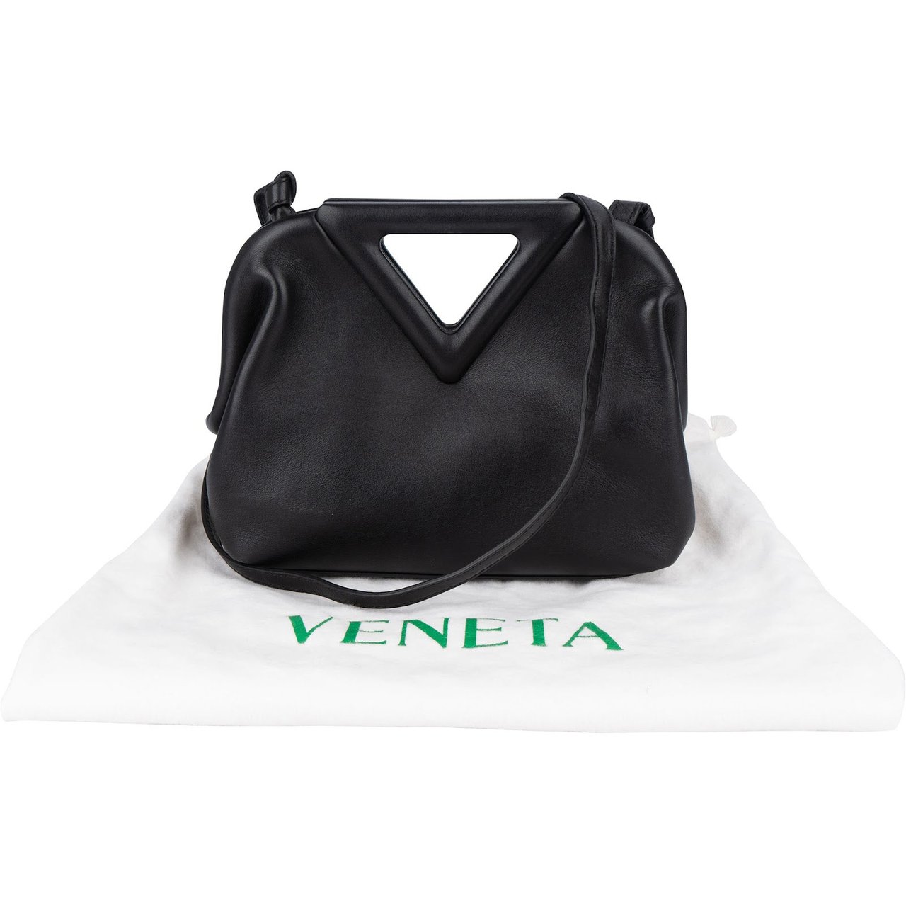 Bottega Veneta Leather Small The Point Handbag Zwart