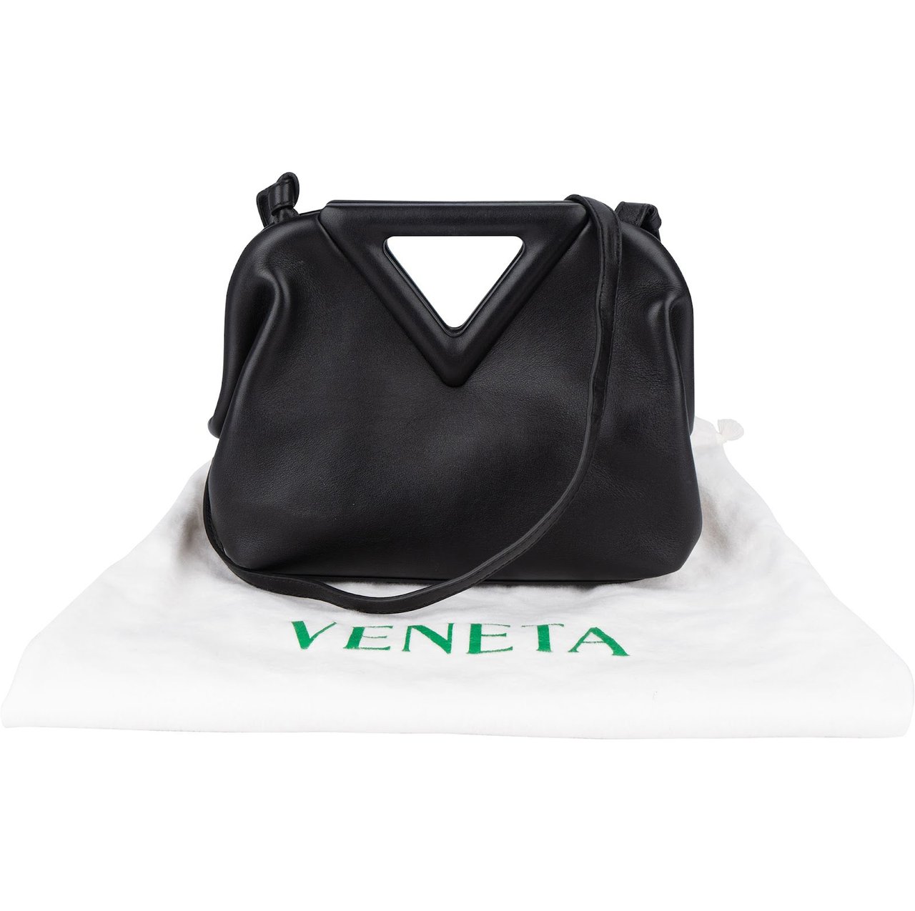 Bottega Veneta Bottega Veneta Leather Small The Point Handbag Zwart