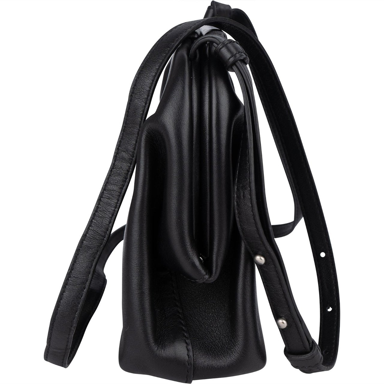 Bottega Veneta Leather Small The Point Handbag Zwart