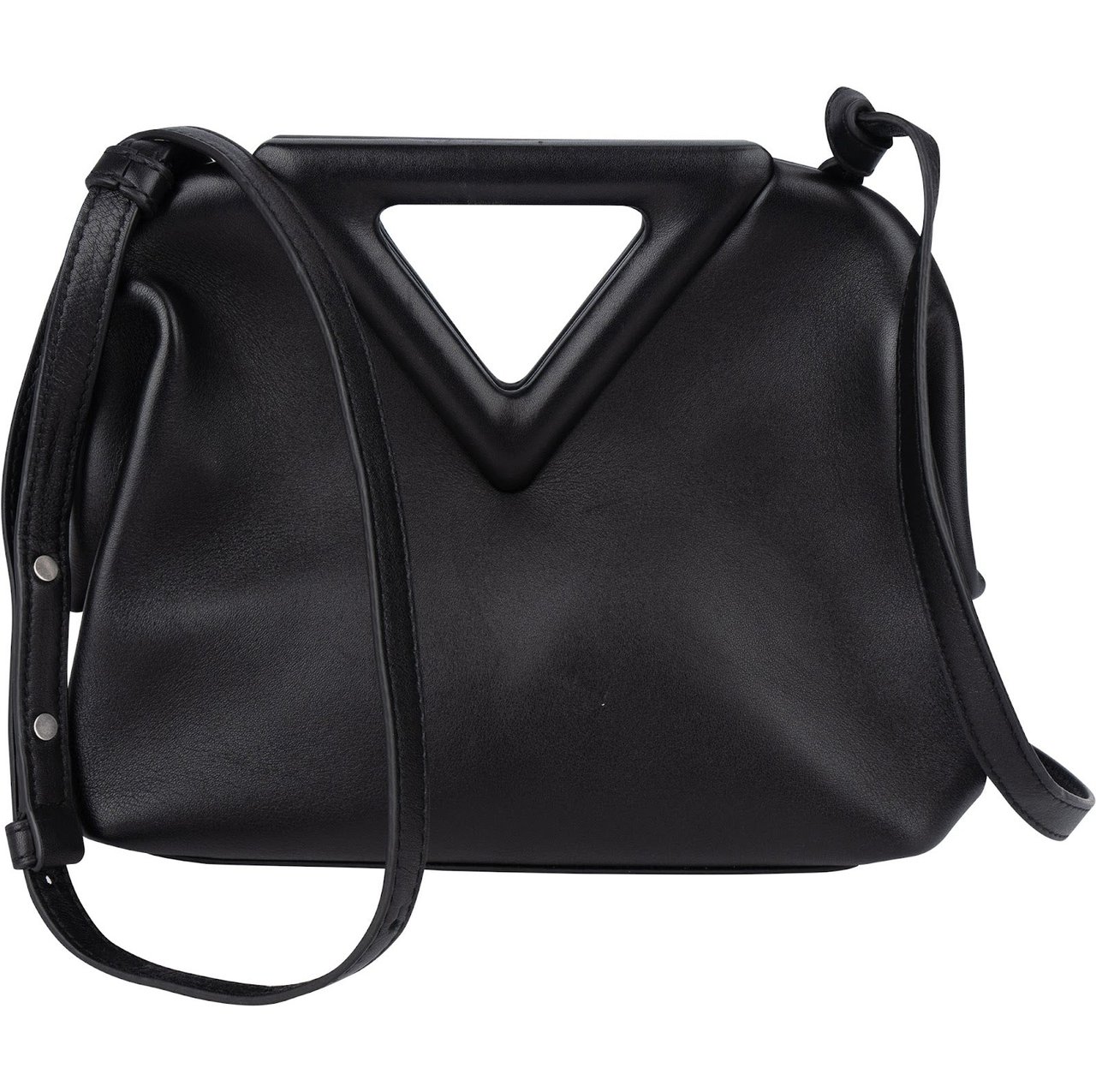 Bottega Veneta Leather Small The Point Handbag Zwart