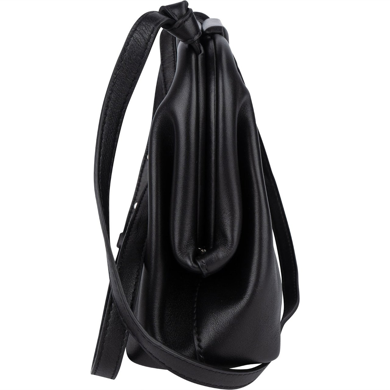 Bottega Veneta Leather Small The Point Handbag Zwart