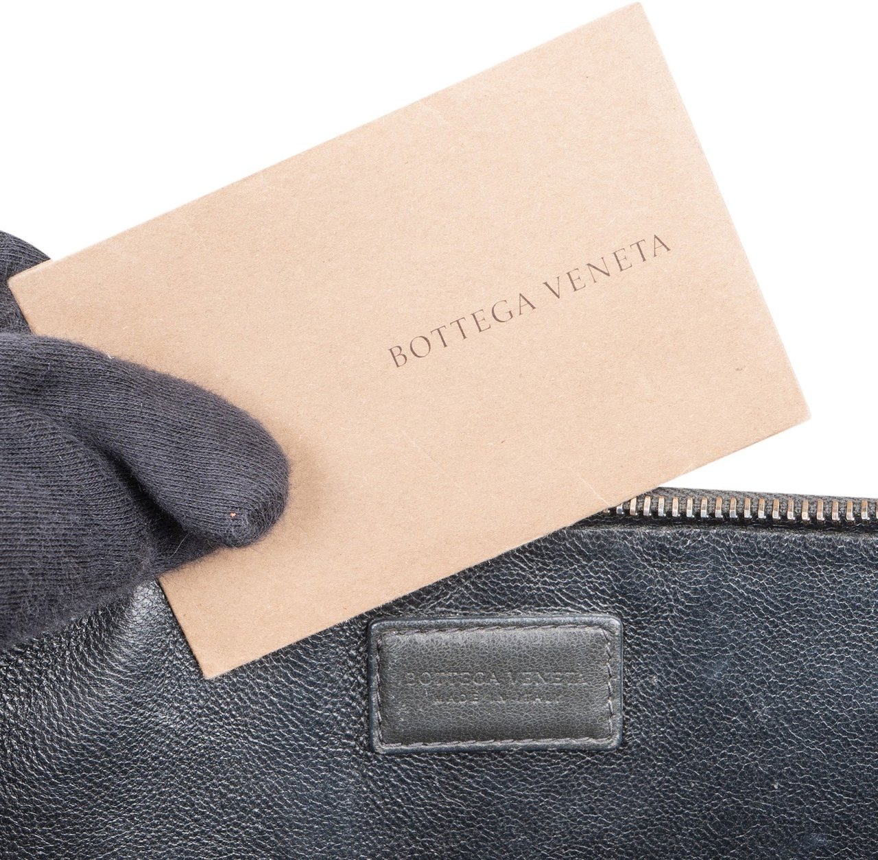 Bottega Veneta Bottega Veneta Intrecciato Leather Zipped Clutch Beige