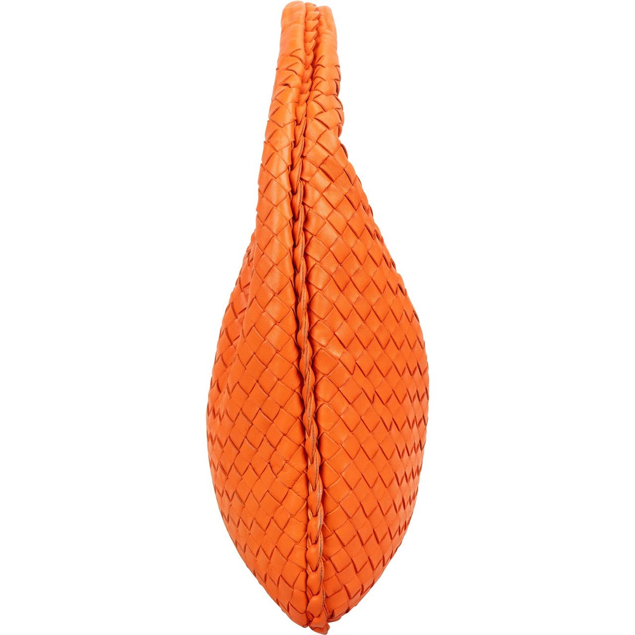 Bottega Veneta Bottega Veneta Intrecciato Leather Belly Hobo Shoulder Bag Oranje