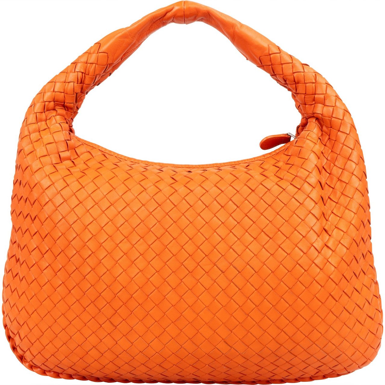 Bottega Veneta Bottega Veneta Intrecciato Leather Belly Hobo Shoulder Bag Oranje