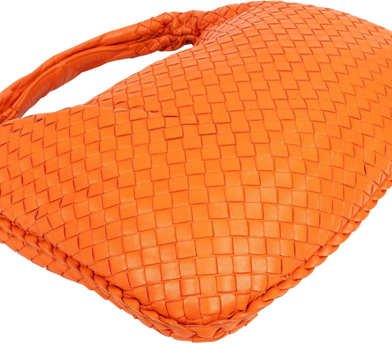 Bottega Veneta Bottega Veneta Intrecciato Leather Belly Hobo Shoulder Bag Oranje
