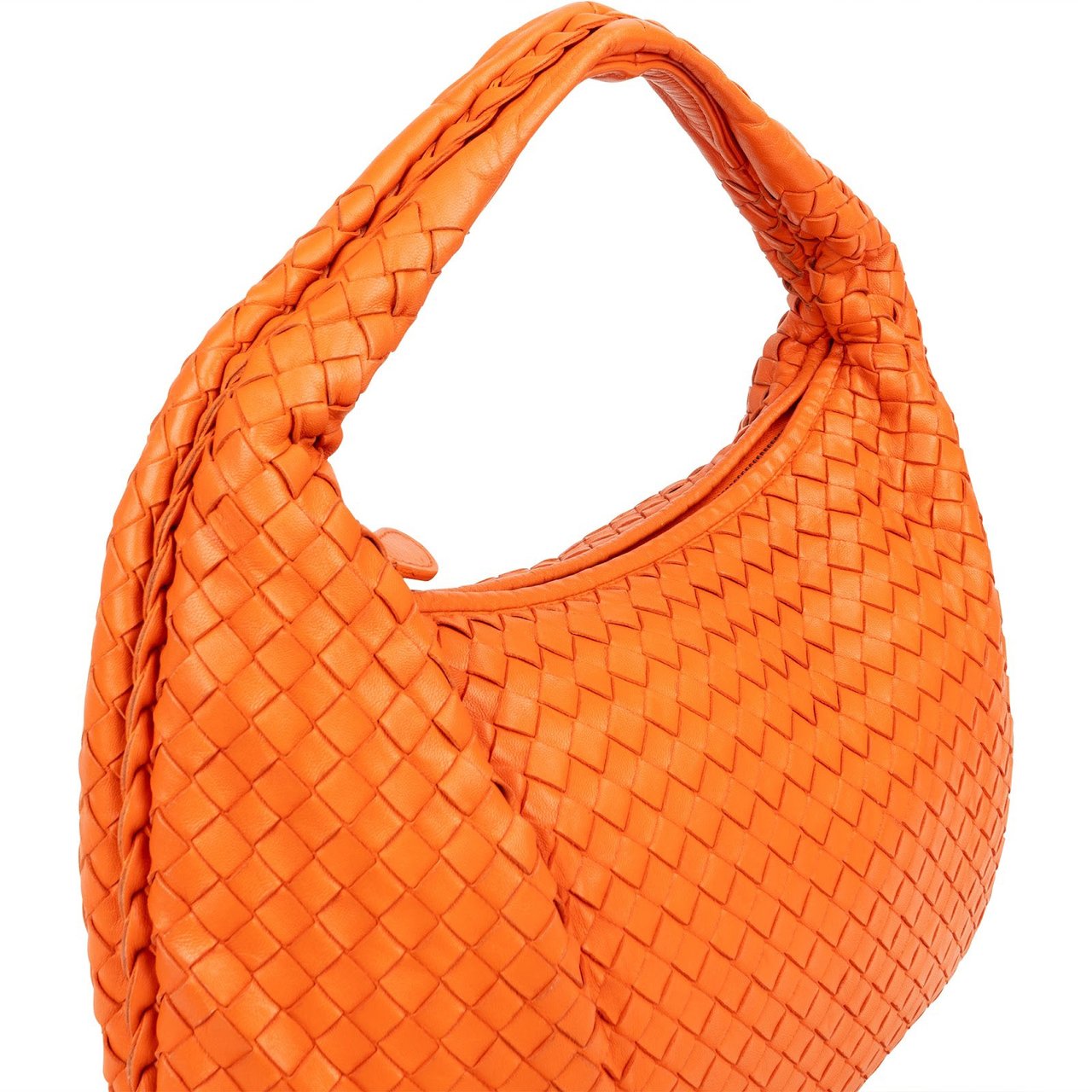Bottega Veneta Bottega Veneta Intrecciato Leather Belly Hobo Shoulder Bag Oranje