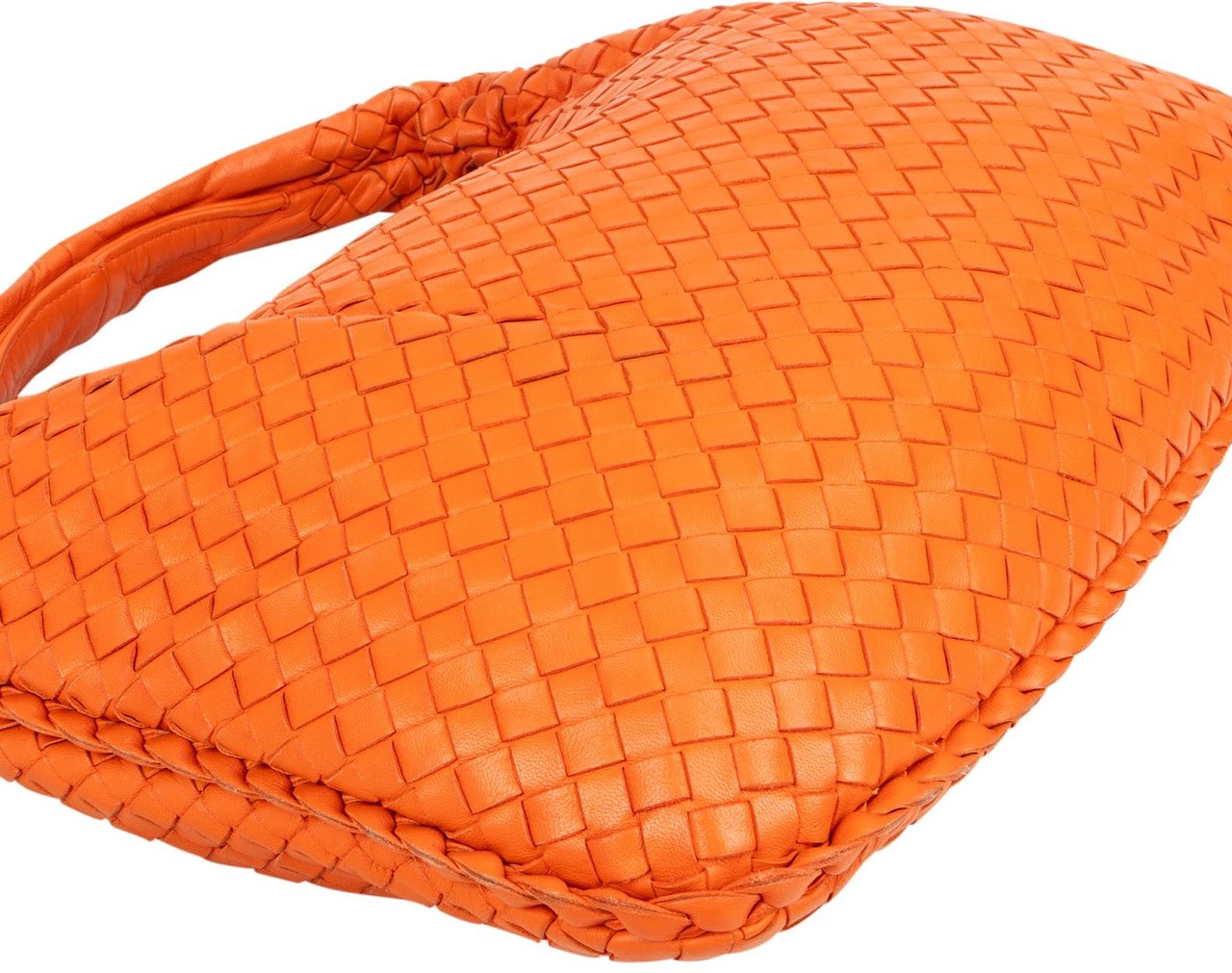 Bottega Veneta Bottega Veneta Intrecciato Leather Belly Hobo Shoulder Bag Oranje