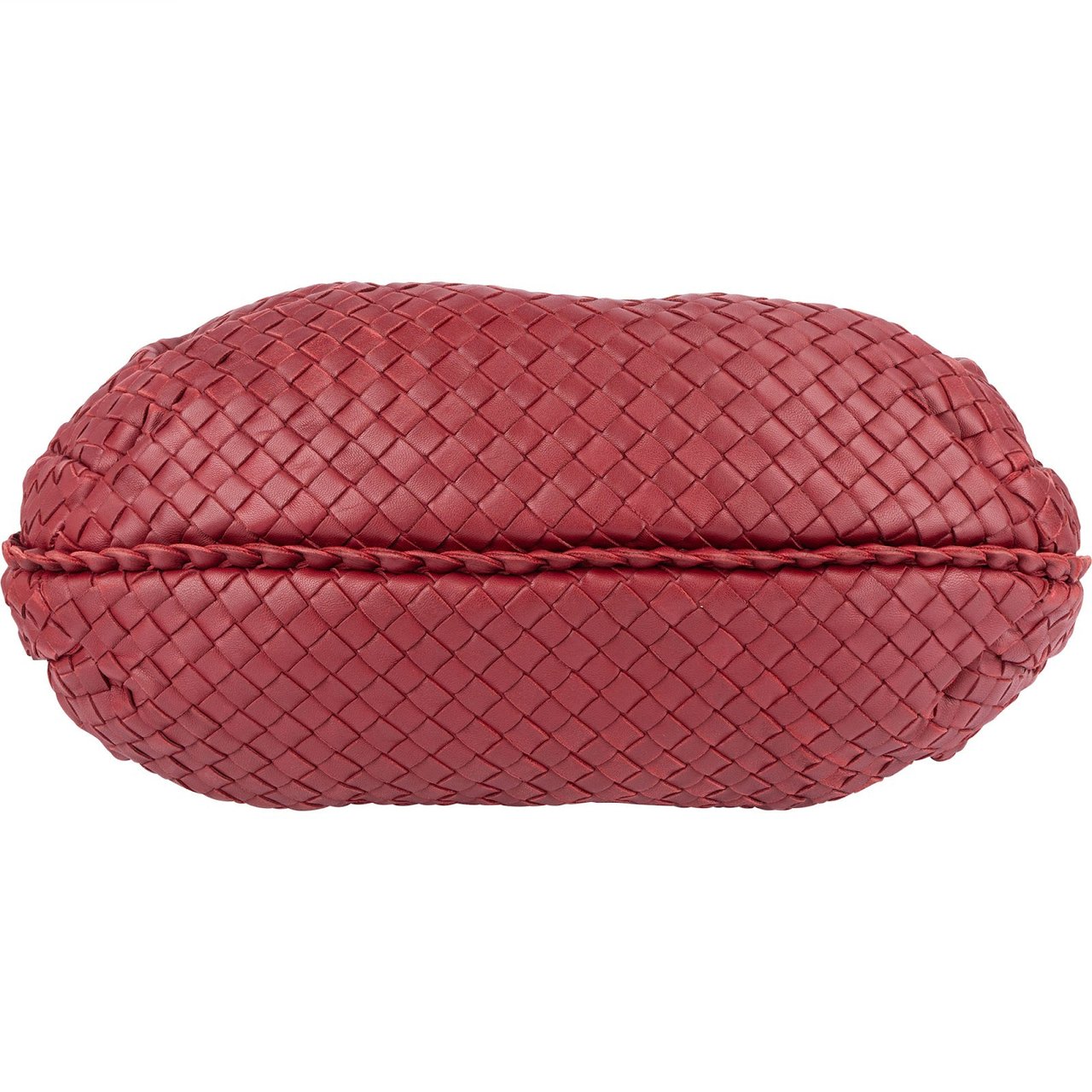 Bottega Veneta Bottega Intrecciato Nappa Leather Belly Hobo Shoulder Bag Rood