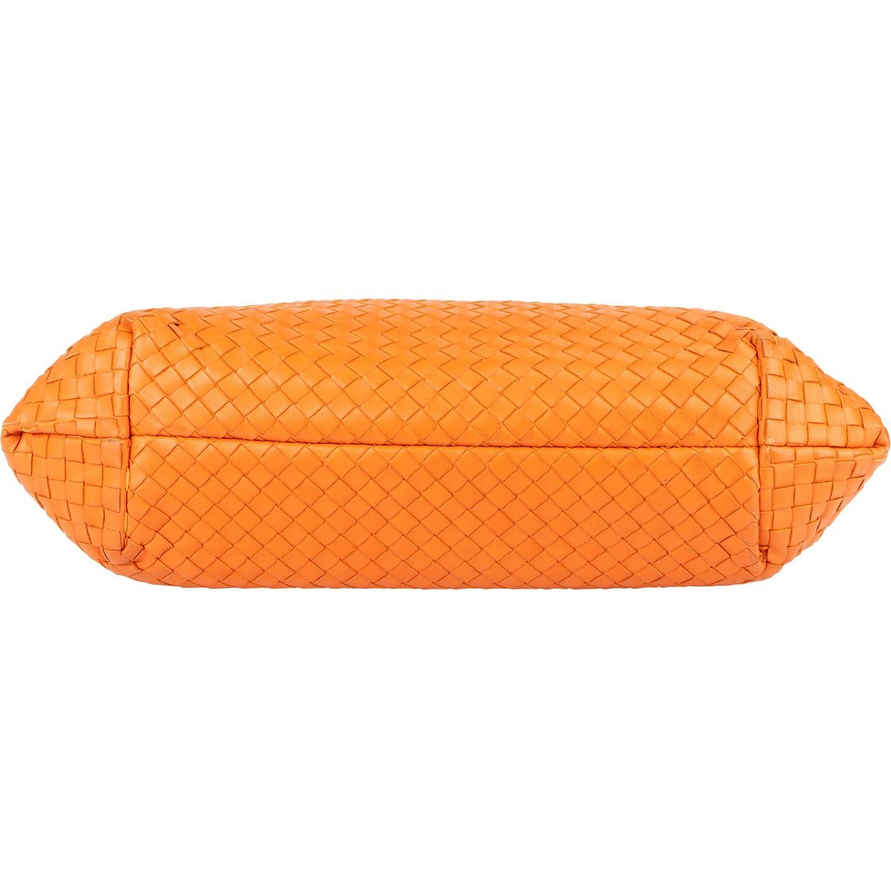 Bottega Veneta Orange Intrecciato Leather Capri Lock Tote Handbag Oranje