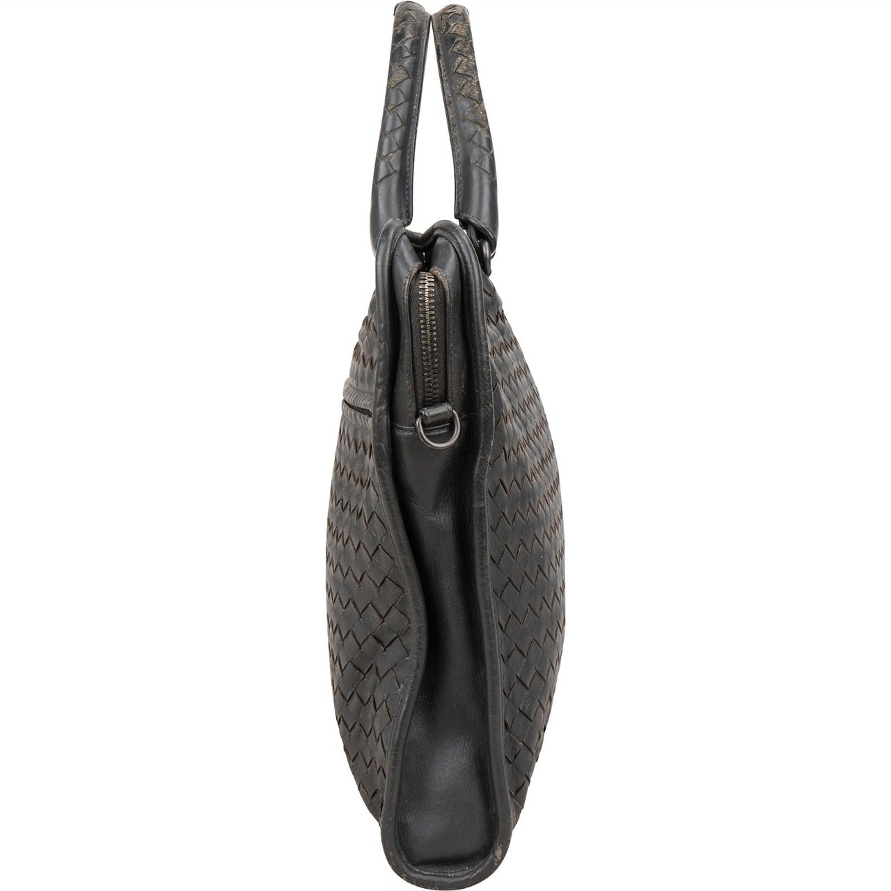 Bottega Veneta Intrecciato Leather Business Handbag Zwart