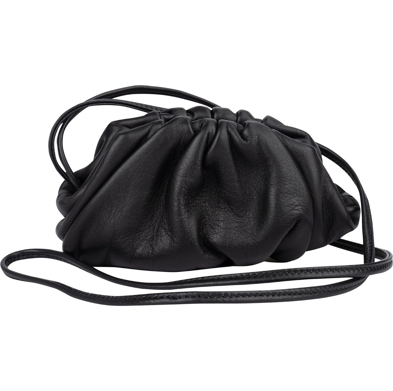 Bottega Veneta Leather The Mini Pouch Bag Zwart