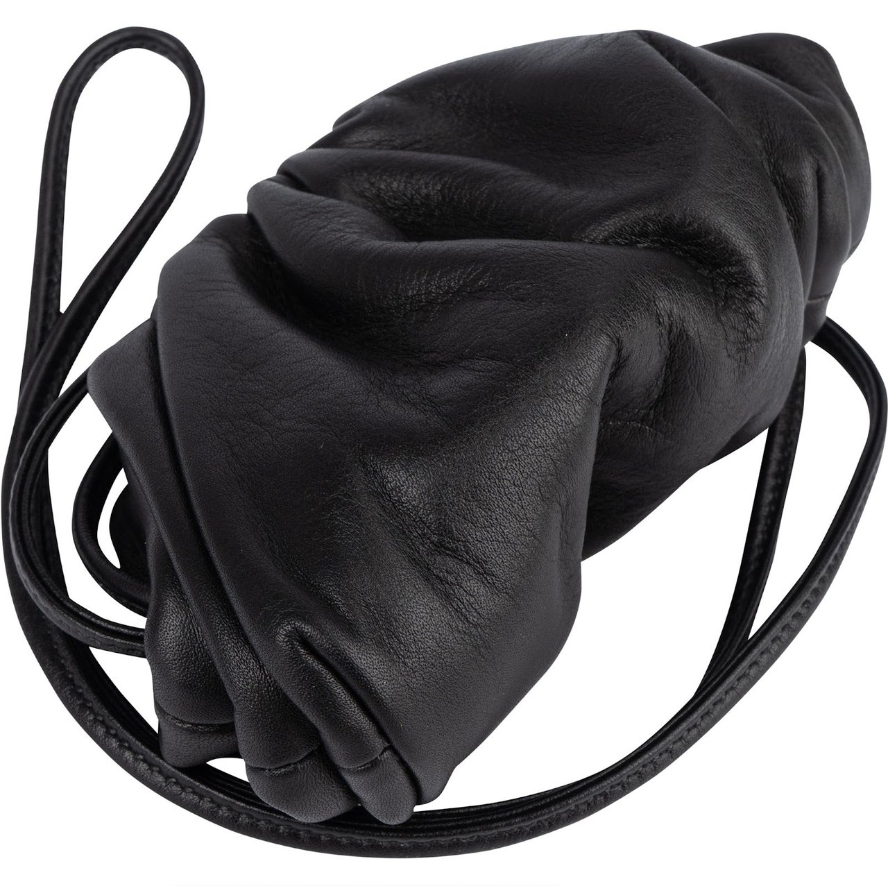 Bottega Veneta Leather The Mini Pouch Bag Zwart