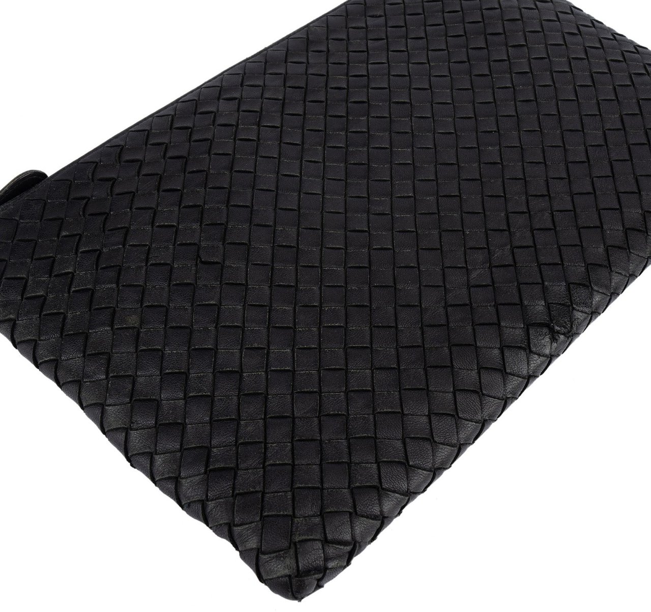 Bottega Veneta Intrecciato Leather Clutch Zwart