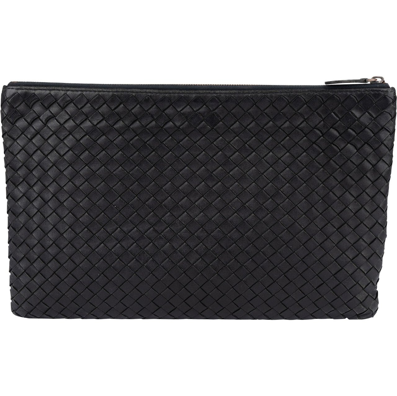 Bottega Veneta Intrecciato Leather Clutch Zwart