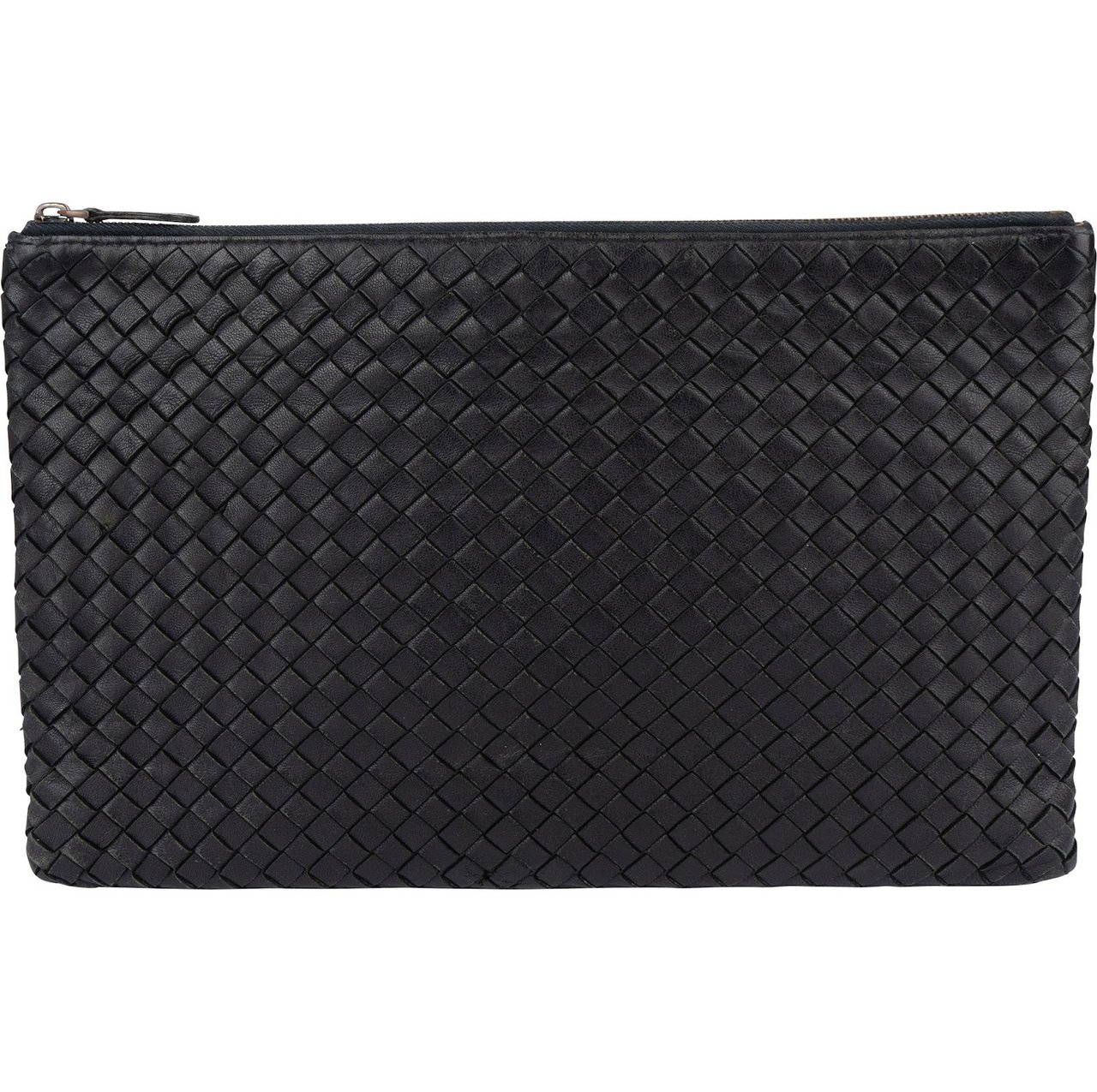 Bottega Veneta Intrecciato Leather Clutch Zwart