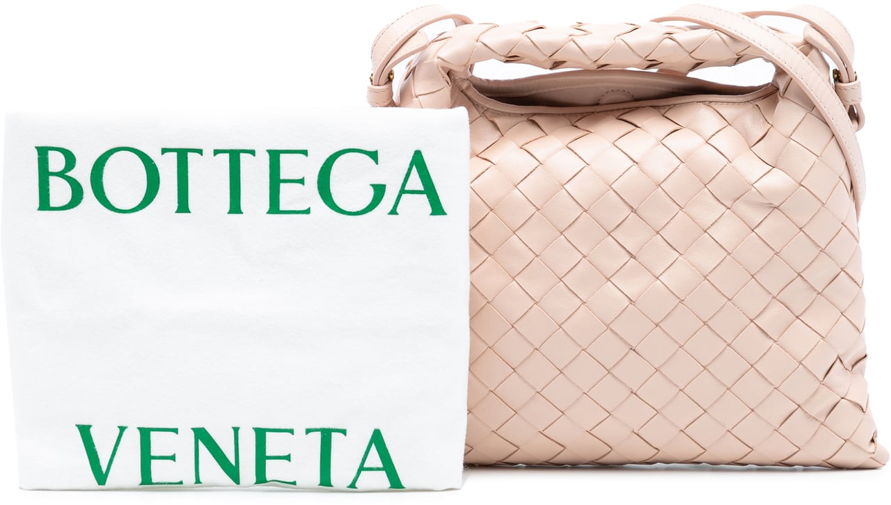 Bottega Veneta Mini Calfskin Intrecciato Hop Satchel Roze