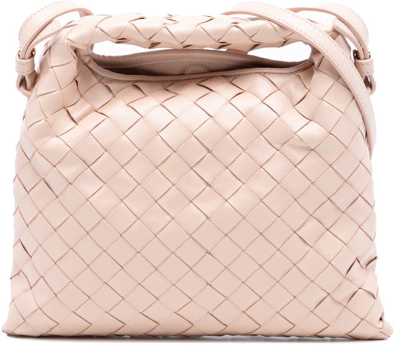 Bottega Veneta Mini Calfskin Intrecciato Hop Satchel Roze