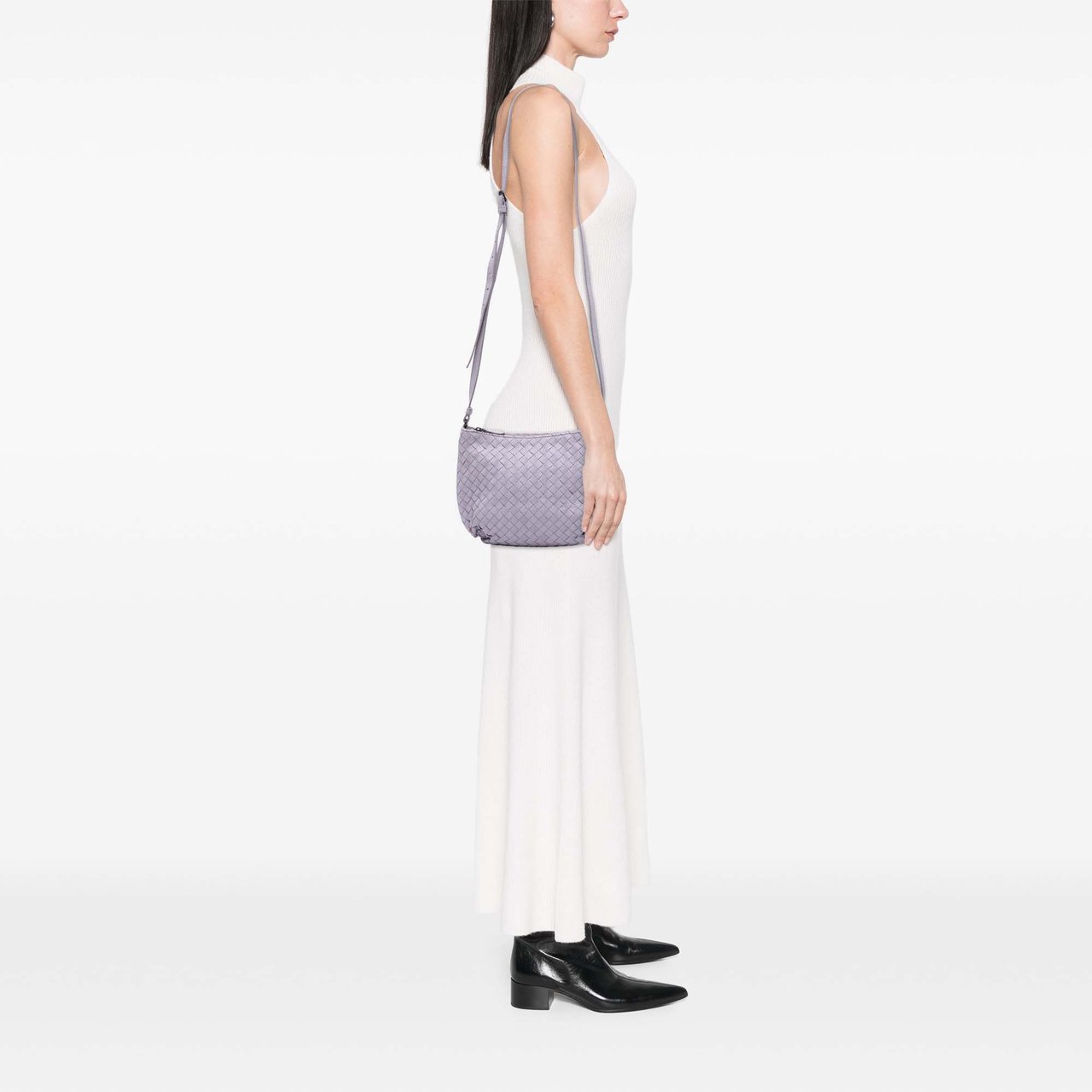 Bottega Veneta Cervo Intrecciato Crossbody Paars