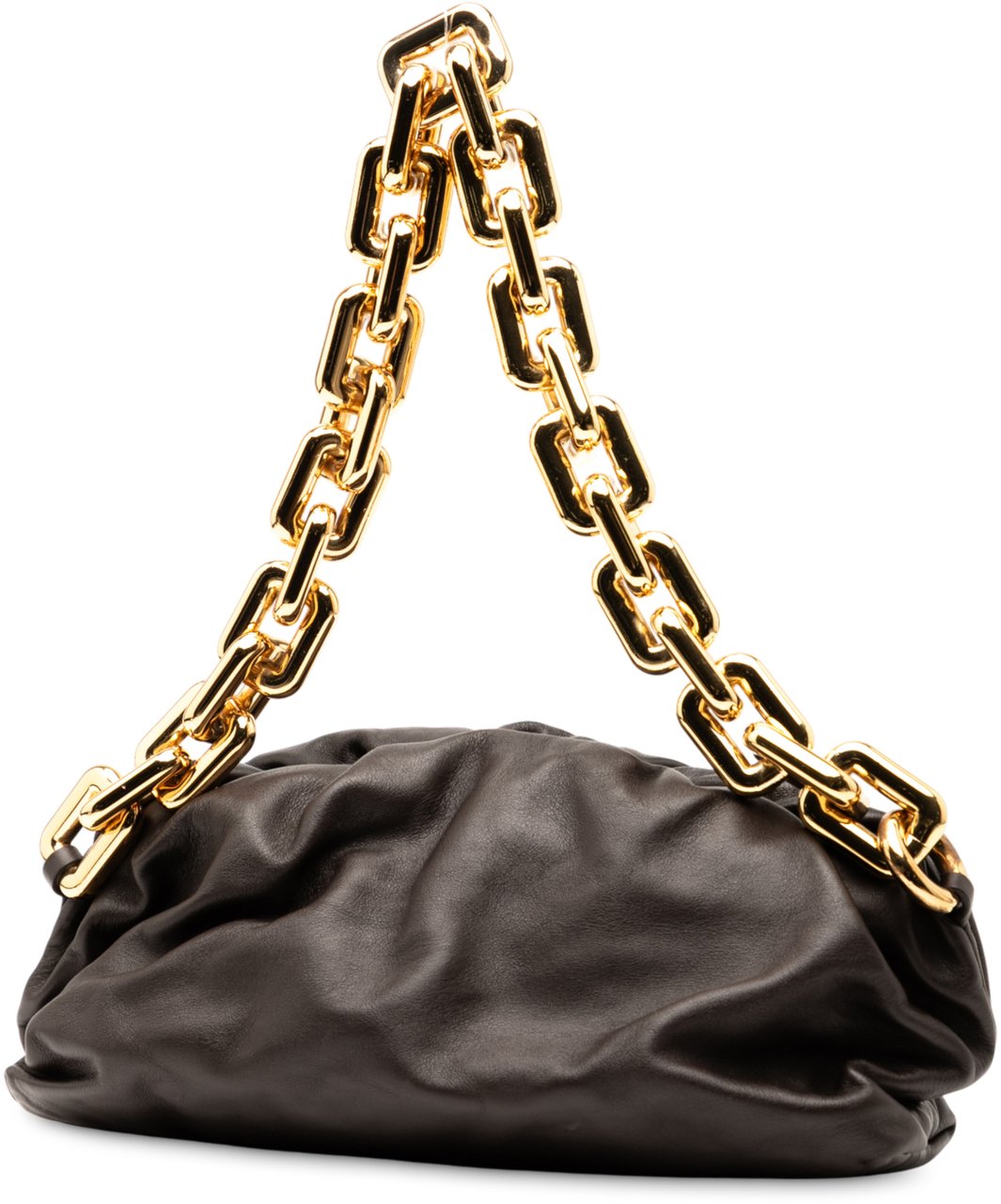 Bottega Veneta Lambskin Chain Pouch Bruin