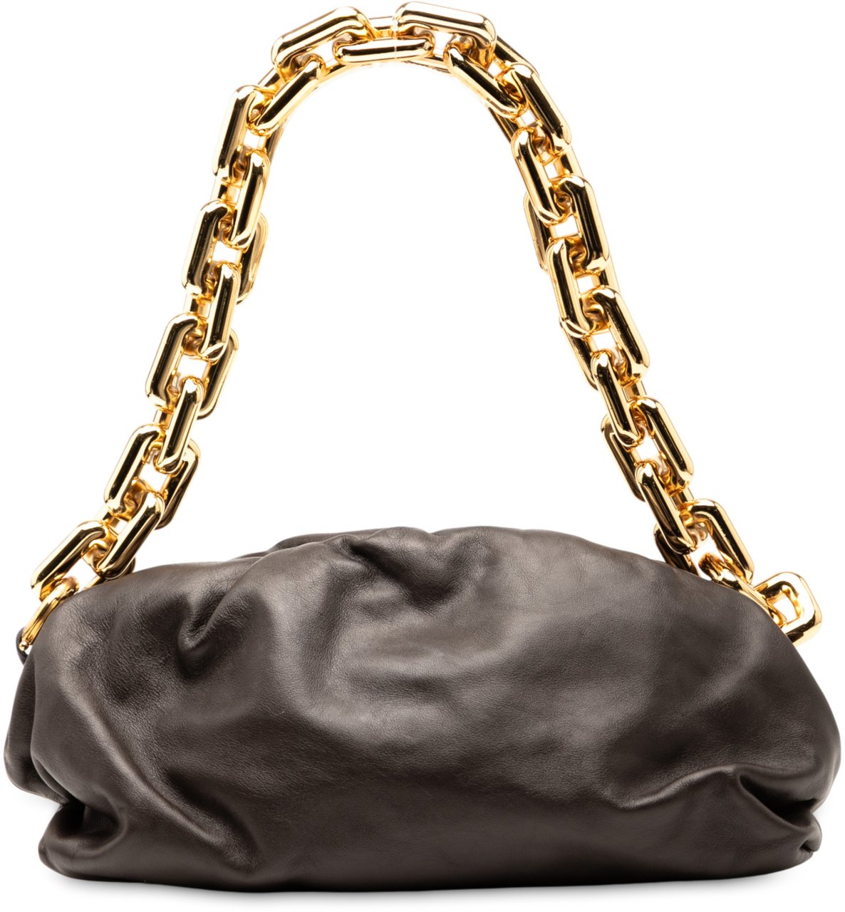 Bottega Veneta Lambskin Chain Pouch Bruin