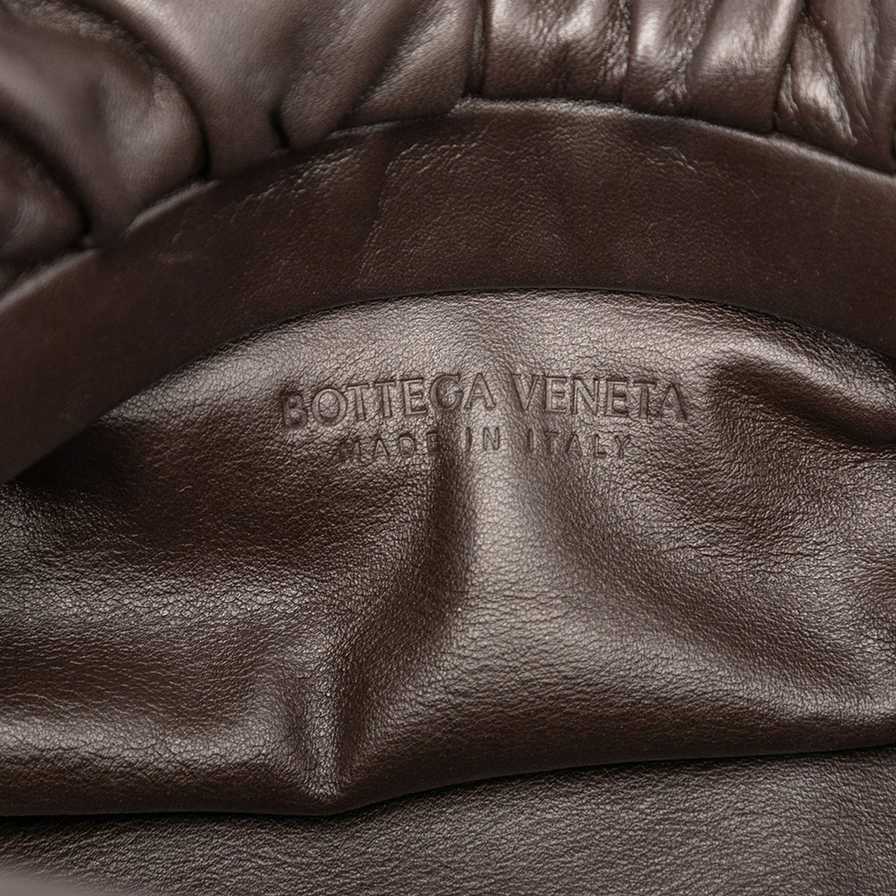 Bottega Veneta Lambskin Chain Pouch Bruin