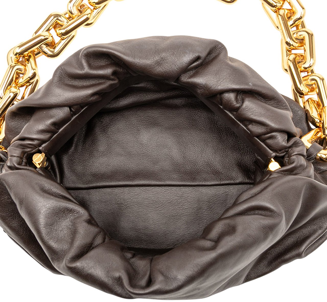 Bottega Veneta Lambskin Chain Pouch Bruin