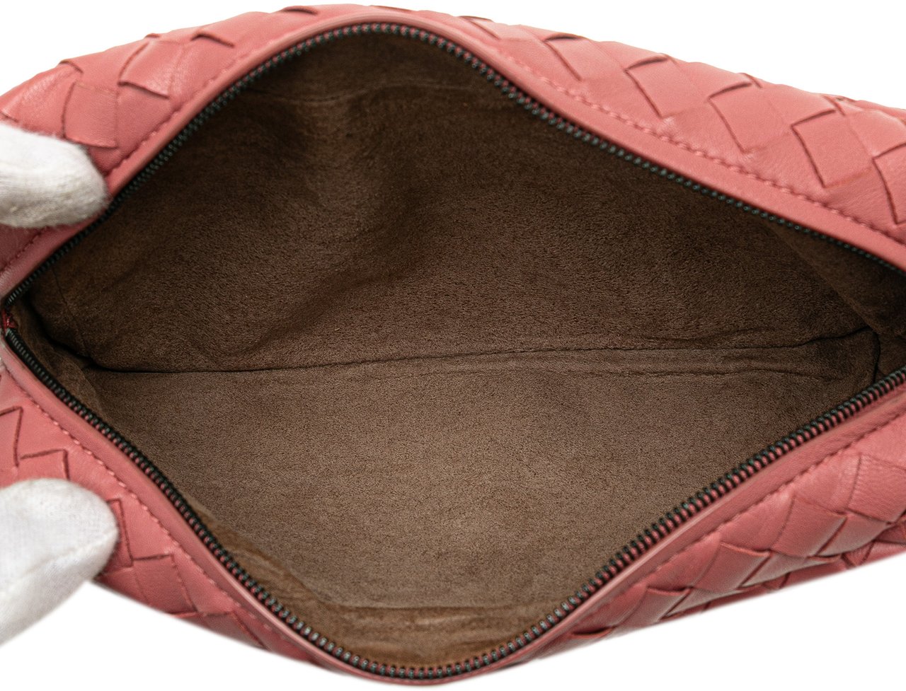 Bottega Veneta Mini Nappa Intrecciato Expandable Chain Crossbody Roze