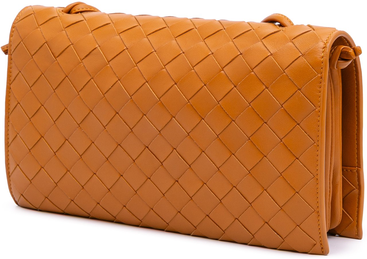 Bottega Veneta Nappa Intrecciato Trio Pouch On Strap Bruin