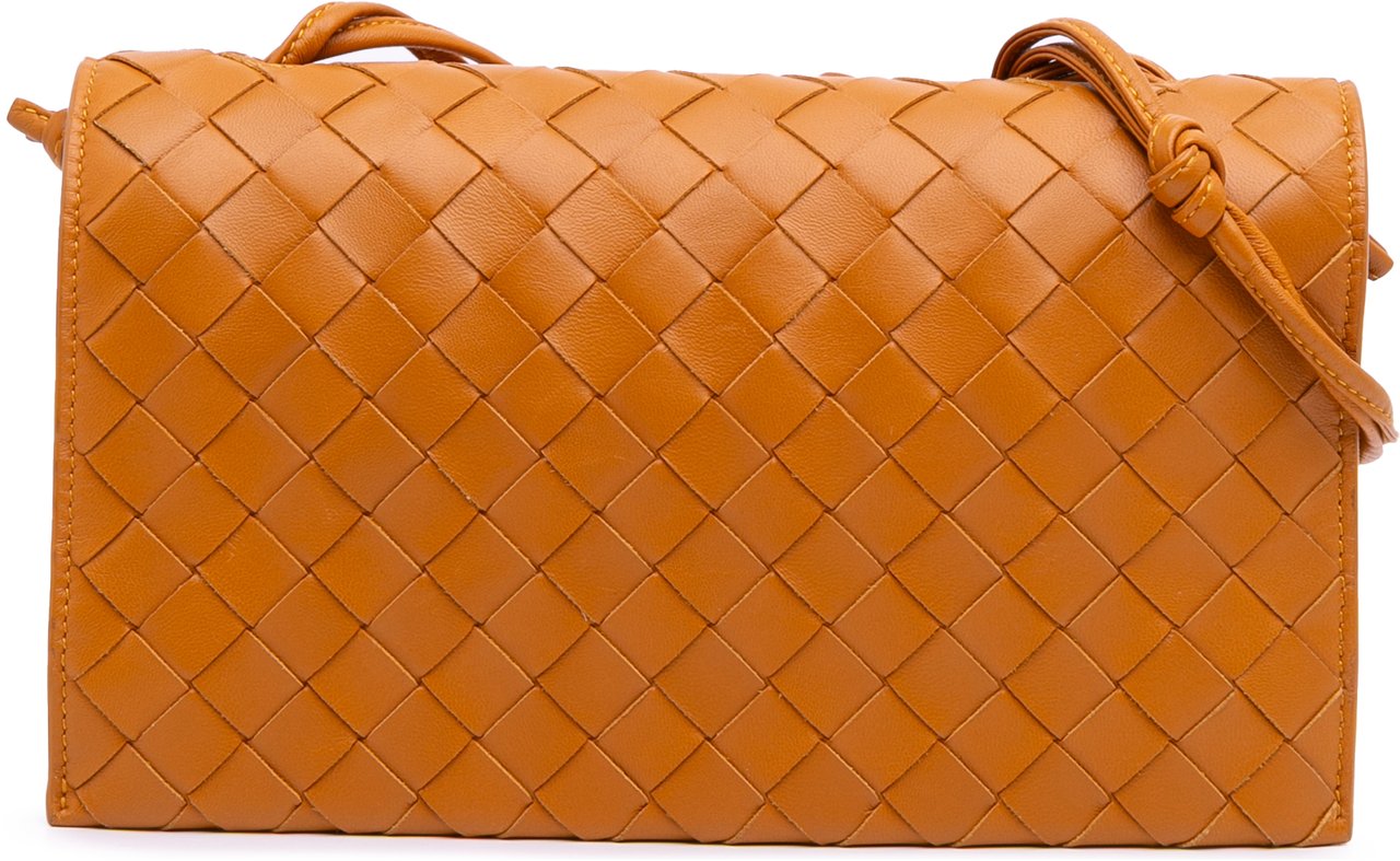 Bottega Veneta Nappa Intrecciato Trio Pouch On Strap Bruin