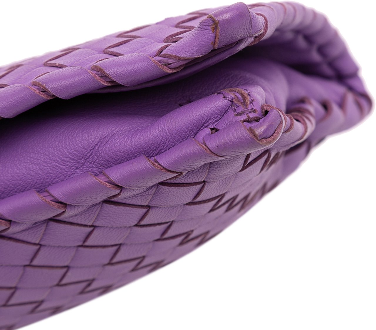 Bottega Veneta Nappa Intrecciato Turn Lock Clutch Paars