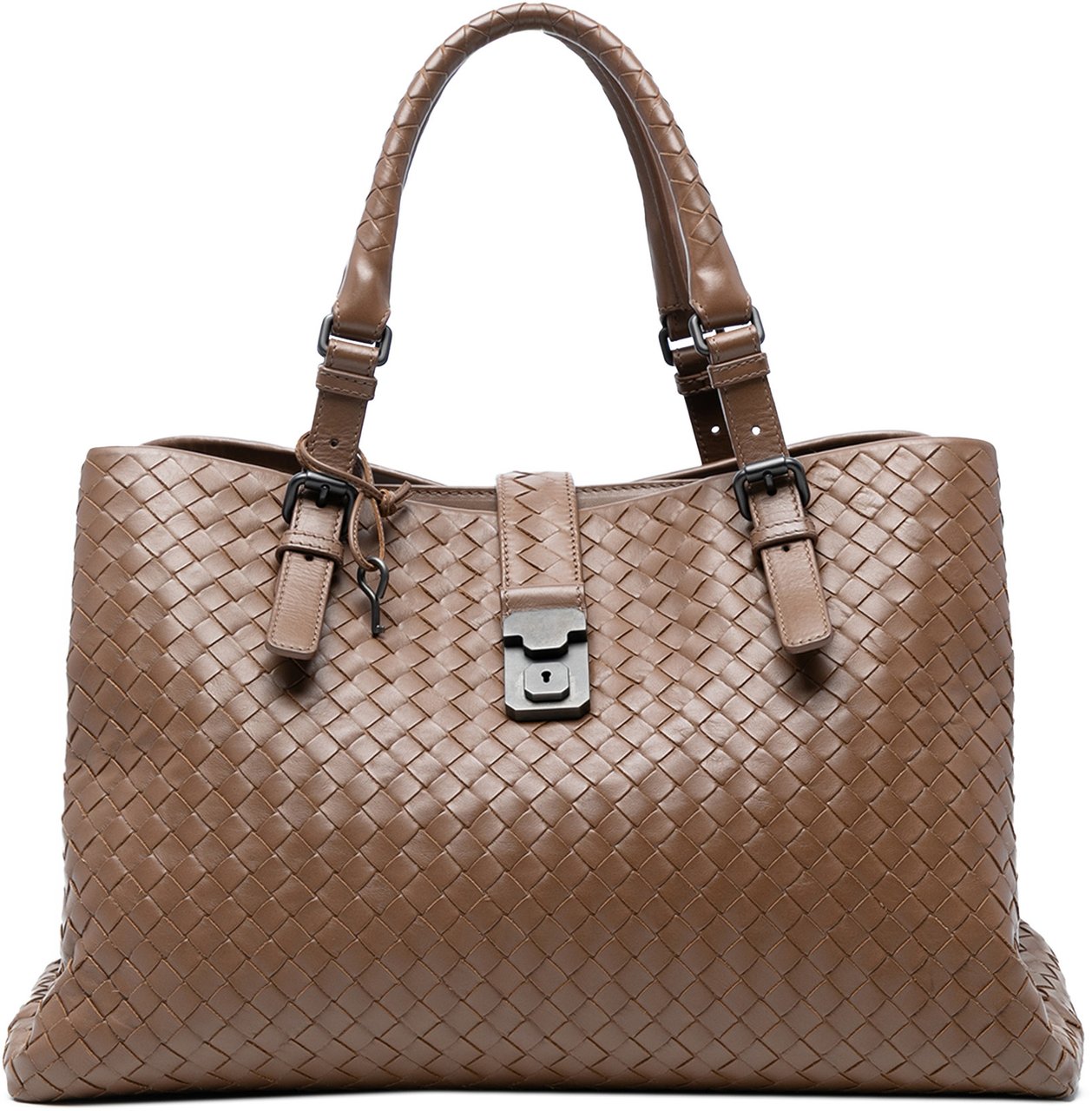 Bottega Veneta Medium Nappa Intrecciato Roma Tote Bruin