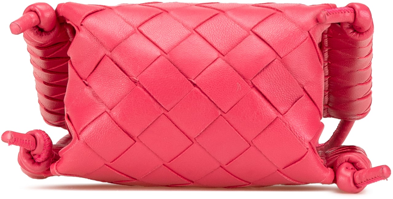 Bottega Veneta Mini Nappa Intrecciato The Knot Crossbody Roze