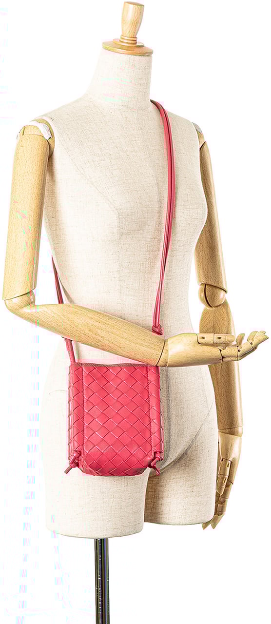 Bottega Veneta Mini Nappa Intrecciato The Knot Crossbody Roze