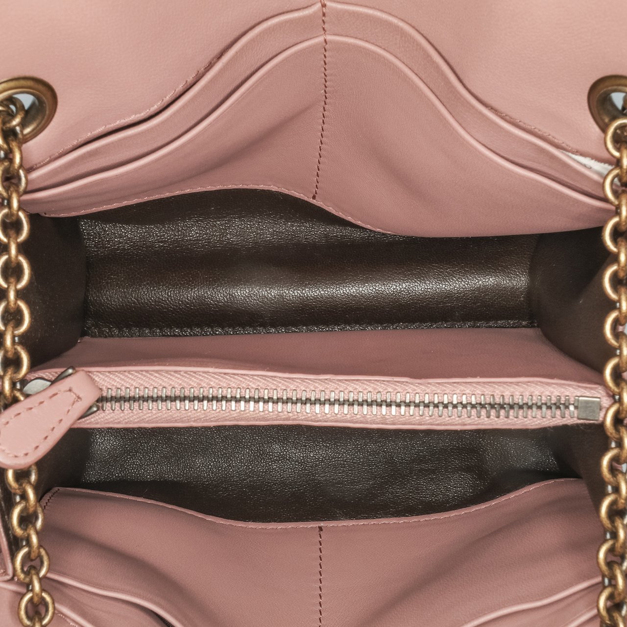 Bottega Veneta Nappa Intrecciato Chain Wallet Roze