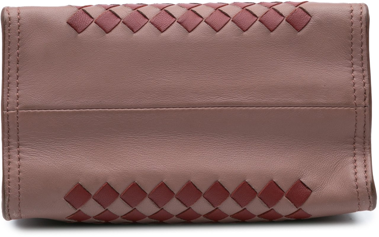 Bottega Veneta Nappa Intrecciato Chain Wallet Roze