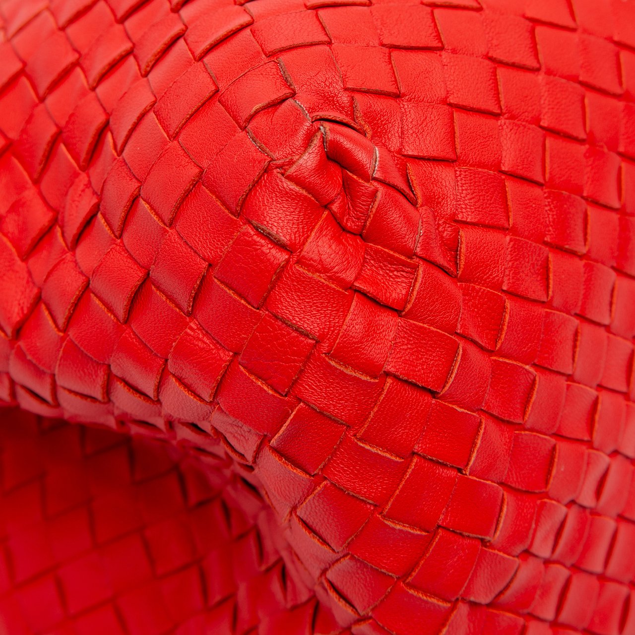 Bottega Veneta Medium Nappa Intrecciato Double Chain Tote Rood