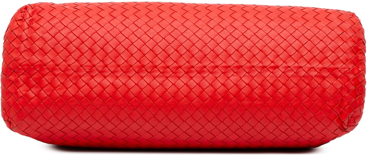 Bottega Veneta Medium Nappa Intrecciato Double Chain Tote Rood