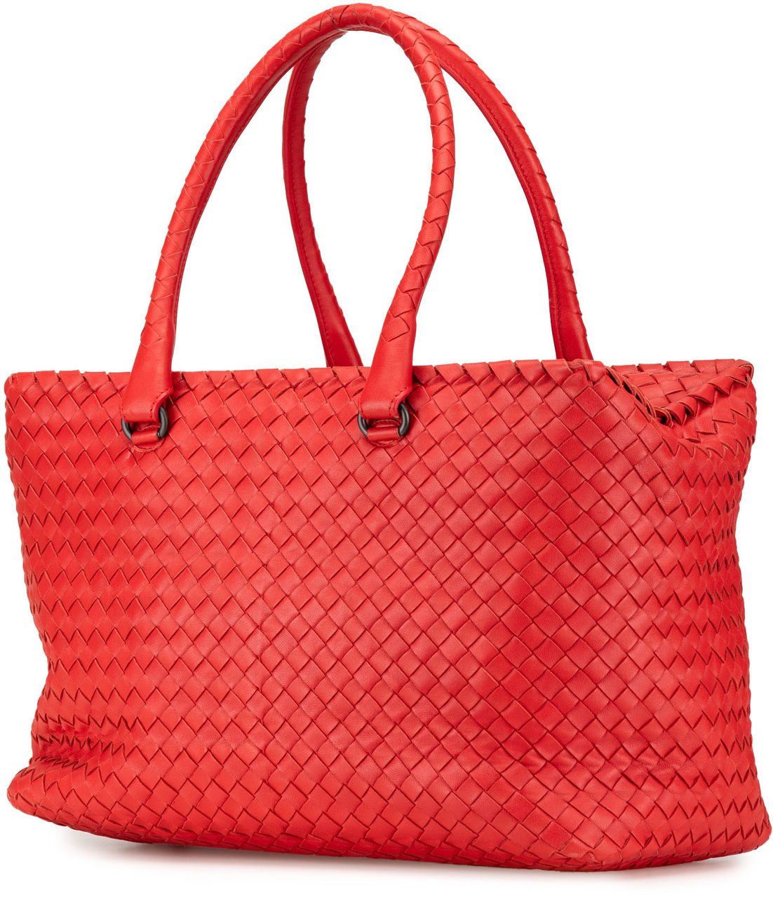 Bottega Veneta Nappa Intrecciato Brick Tote Rood