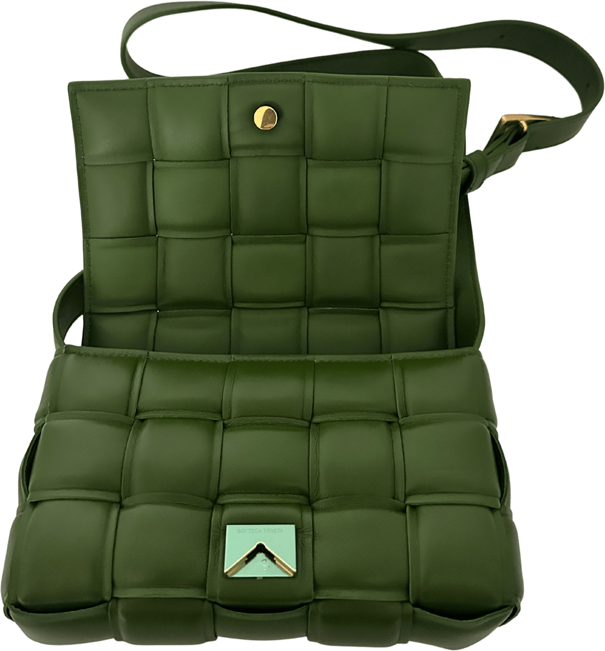 Bottega Veneta Bottega Veneta Padded Cassette Small Avocado / ungetragen Groen